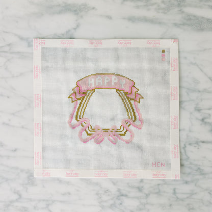 Pink Happy Crest Canvas