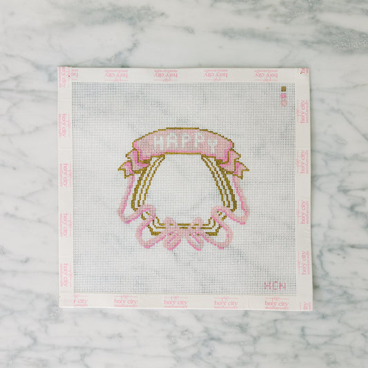 Pink Happy Crest Canvas